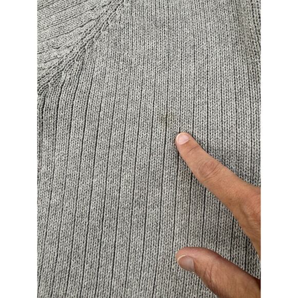Vintage Y2K Calvin Klein Zip Up Sweater Mens M Gray 100% Cotton Mock Neck Ribbed - Picture 7 of 15